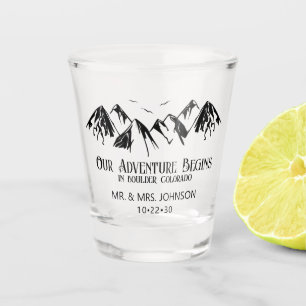 Mountain Wedding Shot Glass