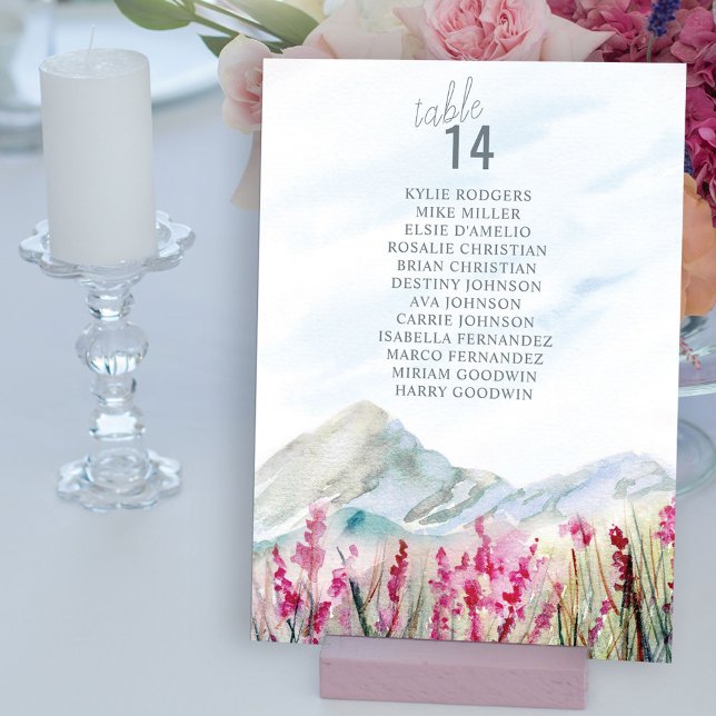 Mountain Wedding Table Number Seating Sign (Creator Uploaded)
