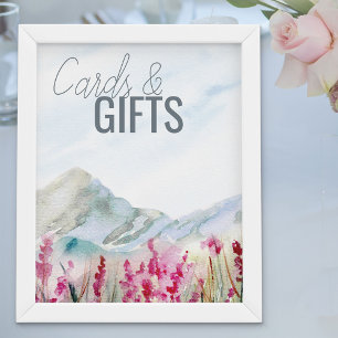 Mountain Wedding Watercolor Cards and Gifts Poster