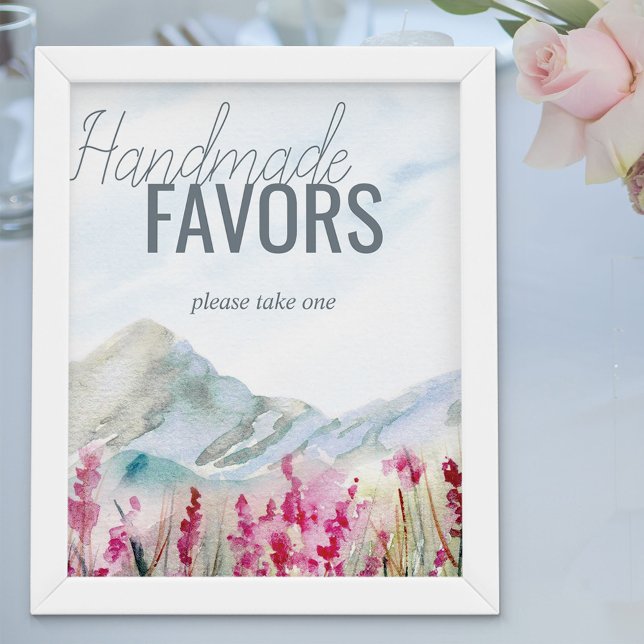Mountain Wedding Watercolor Favours Poster (Creator Uploaded)