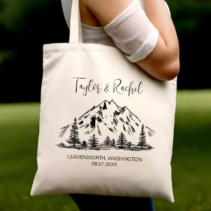 Mountain Wedding Welcome Party Favours Destination Tote Bag