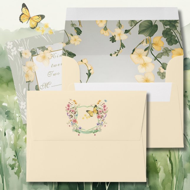 Mountain Wildflower Garden Wedding RSVP Envelope (Creator Uploaded)