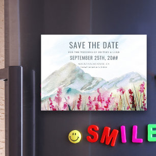 Mountain Wildflower Meadow Wedding Save the Date Magnetic Invitation