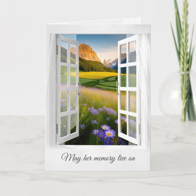 Mountain Wildflower Sympathy Window Card (Front)