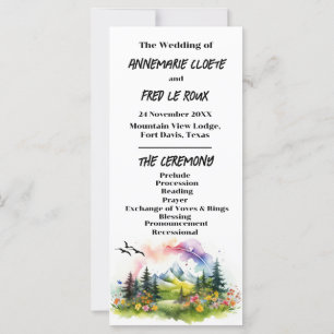 Mountain & Wildflower Wedding Ceremony Program