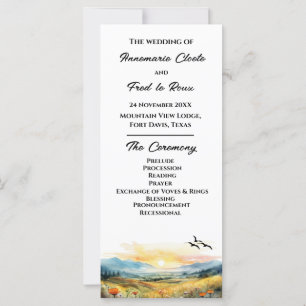 Mountain & Wildflower Wedding Ceremony Program