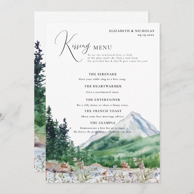 Mountain Wildflower | Wedding Kissing Game (Front/Back)