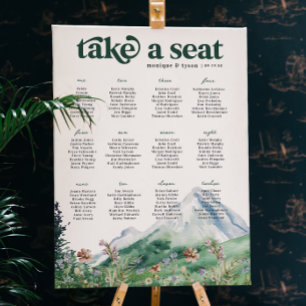 Mountain Wildflower Wedding Table Seating Poster