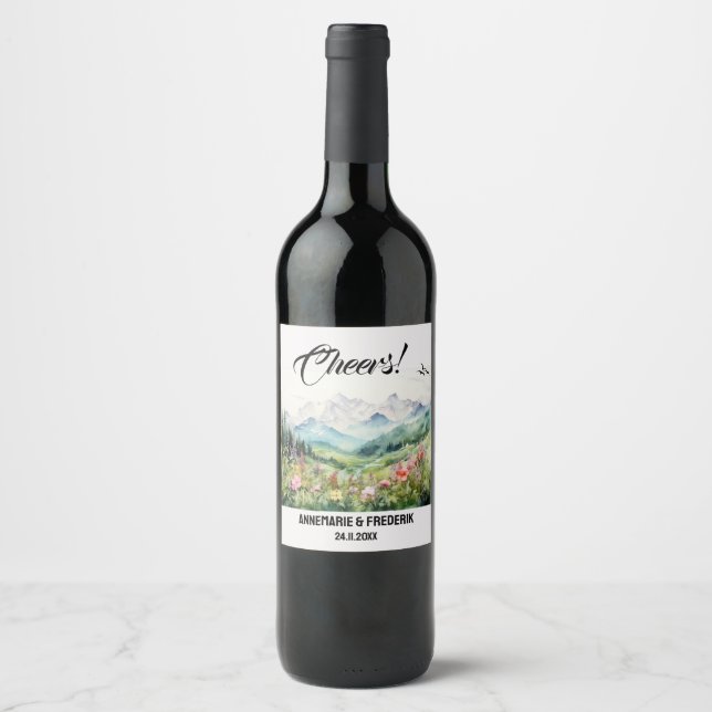 Mountain & Wildflower Wine Label (Front)