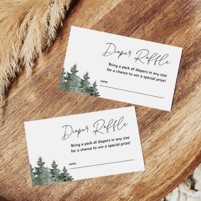 Mountain Winter Baby Shower Diaper Raffle Cards (Creator Uploaded)