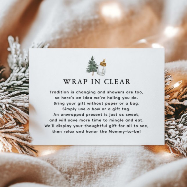 Mountain Winter Baby Shower Wrap In Clear Enclosure Card (Creator Uploaded)