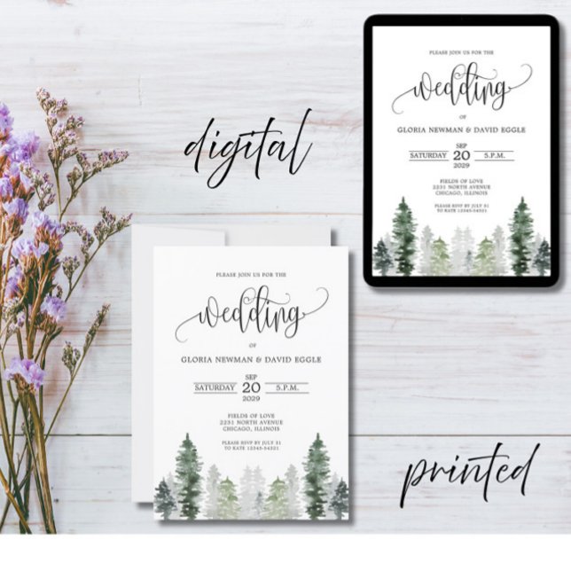 Mountain Winter Elegant Wedding Invitation (Creator Uploaded)