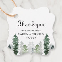 Mountain Winter Wedding Favour Tags