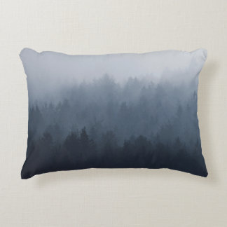 MOUNTAIN WITH FOREST IN THE FOG DECORATIVE CUSHION