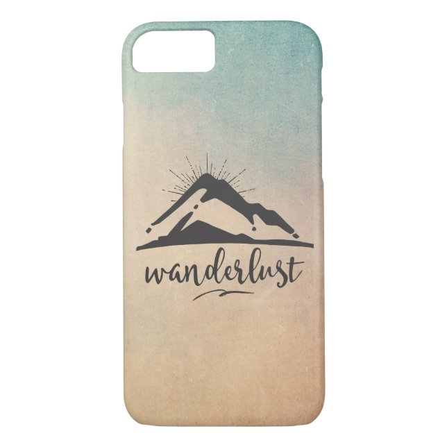 Mountain with Sunrays - Wanderlust Typography Case-Mate iPhone Case (Back)