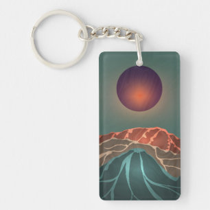 Mountain with the moon key ring