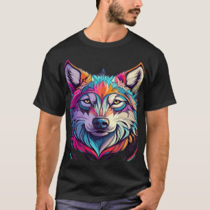 Mountain Wolf Face Art Wildlife Scenery T-Shirt