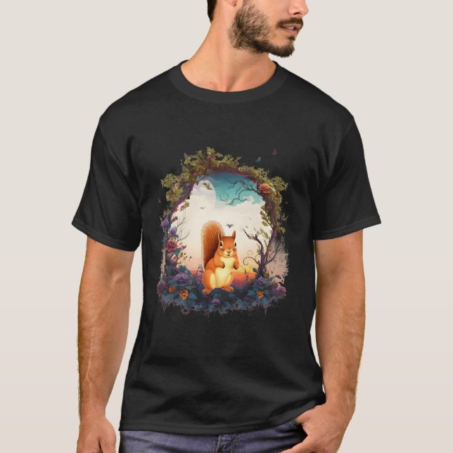 Mountain Woodland Animals Squirrel Nature T-Shirt (Front)