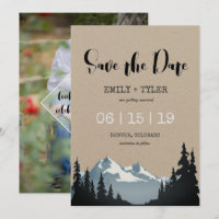 Mountain Woodland Forest Wedding Save The Date