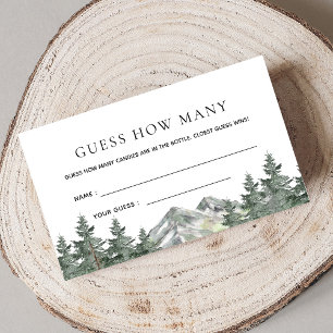 Mountain Woodland Guess How Many Game Enclosure Card