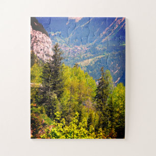 Mountain woodland in the Swiss Alps Jigsaw Puzzle