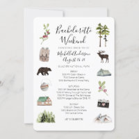 Mountain Woods Bachelorette Weekend Itinerary Invi