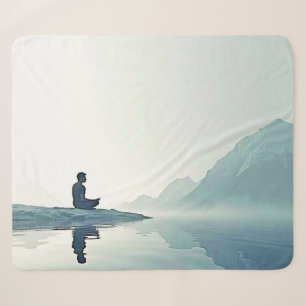 Mountain Zen Peaceful Meditation Design Sherpa Blanket