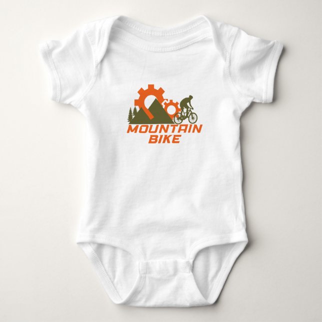 Mountainbike adventure baby bodysuit (Front)
