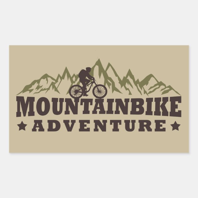 Mountainbike adventure rectangular sticker (Front)