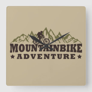 Mountainbike adventure square wall clock
