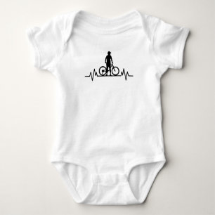 Mountainbike Heartbeat Mountain Bike Cycling Gift Baby Bodysuit