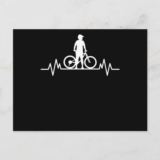 Mountainbike Heartbeat Mountain Bike Cycling Gift Postcard (Front)