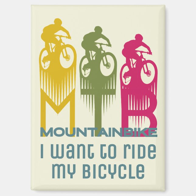 Mountainbike MTB Mountainbiker gift accessory  Magnet (Front)