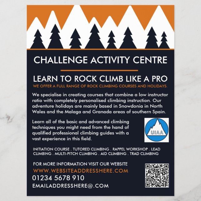 Mountaineer, Hiking and Climbing, Adventure Flyer (Front)