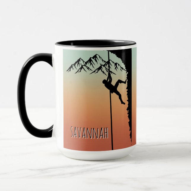 Mountaineer Rock Climbing Custom  Mug (Left)