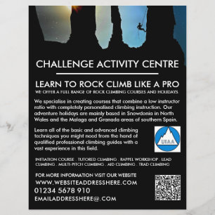 Mountaineer Silhouette, Hiking and Climbing Advert Flyer
