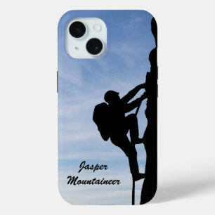 Mountaineering with Climber Silhouette personalise iPhone 15 Case