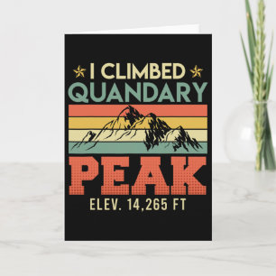 Mountaineers Climbing Quandary Peak Summit Hiking Card