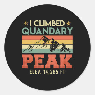Mountaineers Climbing Quandary Peak Summit Hiking  Classic Round Sticker