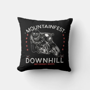 Mountainfest Downhill Motorbike Race Graphic Motor Cushion