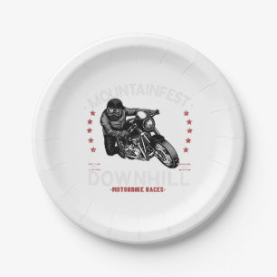Mountainfest Downhill Motorbike Race Graphic Motor Paper Plate