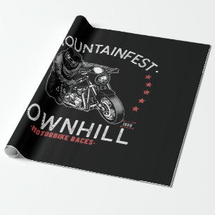 Mountainfest Downhill Motorbike Race Graphic Motor Wrapping Paper