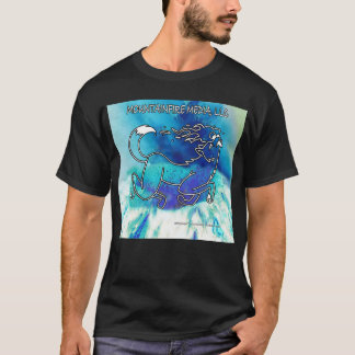 MountainFire Coyote Leaping Over Blue Volcano T-Shirt