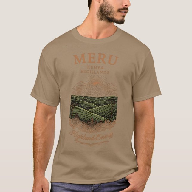 Mountainous Coffee Farm Design T-Shirt (Front)