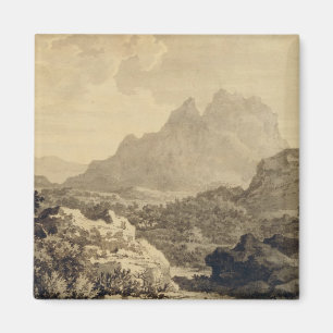 Mountainous Landscape, c.1780 (grey and brown wash Magnet