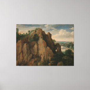 Mountainous landscape, Lucas van Valckenborch, Canvas Print