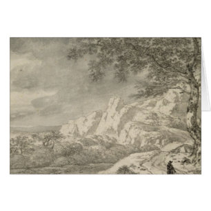 Mountainous Landscape with a Hiker
