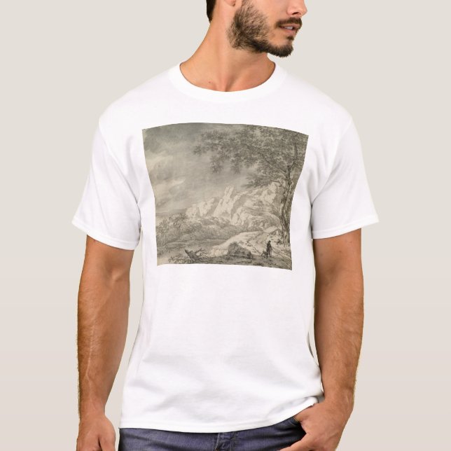 Mountainous Landscape with a Hiker T-Shirt (Front)