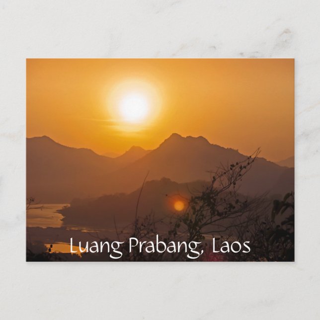 Mountainous Laos Sunset Postcard (Front)
