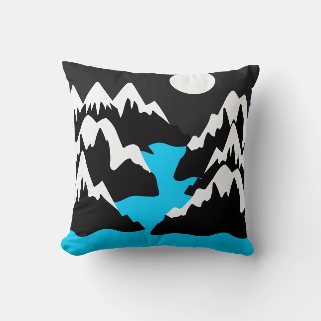Mountainous  ranges river mouth ocean landscape  cushion (Front)